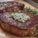 Ribeye Steak with Garlic Rosemary Butter