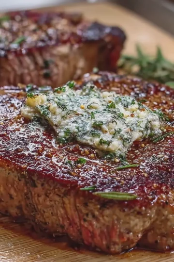 Ribeye Steak with Garlic Rosemary Butter