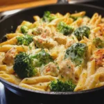 Creamy Chicken Penne with Broccoli and Mozzarella Cheese