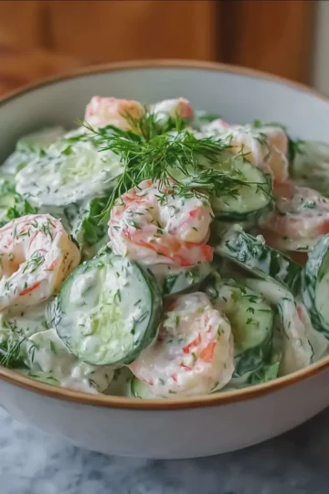 Creamy Cucumber and Shrimp Salad with Fresh Dill