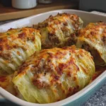 Cheesy Stuffed Cabbage Halves