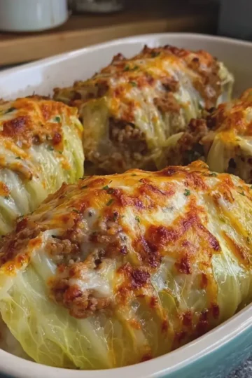 Cheesy Stuffed Cabbage Halves