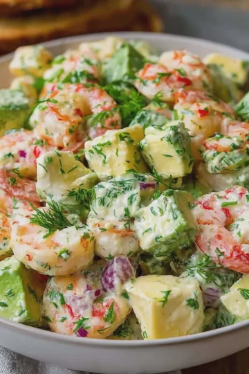 Creamy Seafood Salad with Shrimp and Avocado