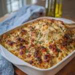 Baked Creamy Chicken Mozzarella Pasta