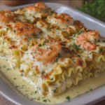 Creamy Garlic Shrimp Lasagna Roll-Ups