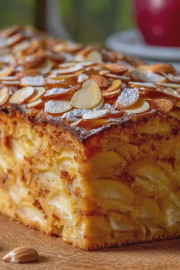 Moist Apple Loaf Cake with Flaked Almonds
