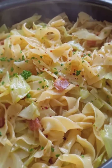 Slow Cooker Amish Cabbage Noodles