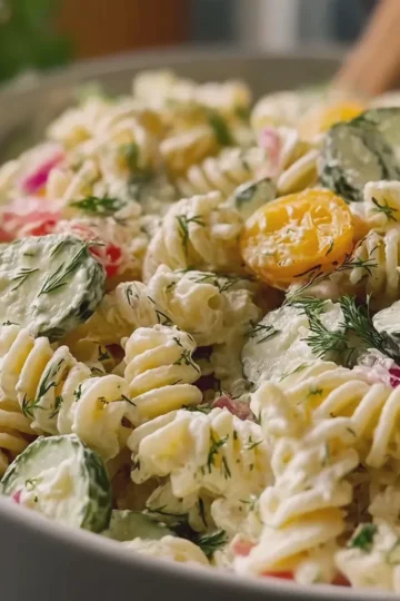 Creamy Dill Pickle Pasta Salad