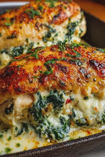 Creamy Spinach and Mozzarella Stuffed Chicken