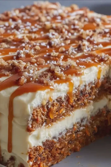 Carrot Cake with Salted Caramel and Cream Cheese Frosting