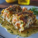 Gourmet Seafood Lasagna Roll Ups with Garlic Butter Sauce