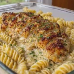 Baked Caesar Chicken with Creamy Garlic Parmesan Rotini