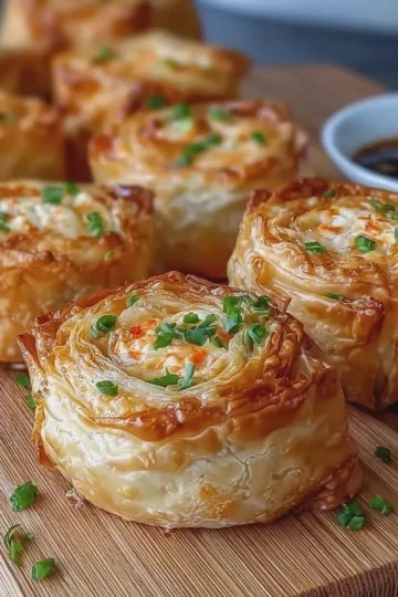 Flaky Creamy Crab Rangoon Pastry Rolls