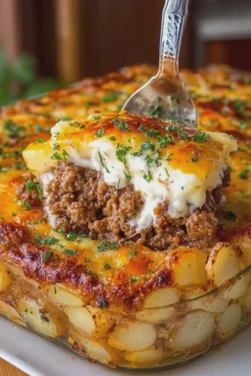 Cheesy Beef and Potato Bake