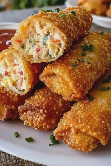 Crispy Crab Rangoon Egg Rolls