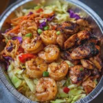 Hibachi Chicken and Shrimp Cabbage Bowl