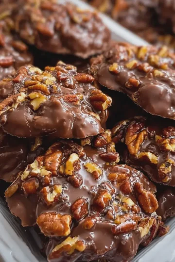 Chocolate Pecan Turtle Clusters