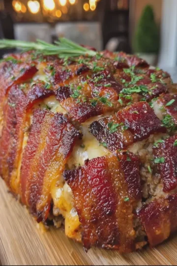Turkey Bacon Wrapped Meatloaf