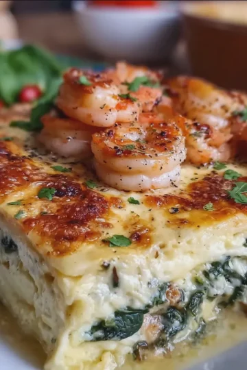Creamy Shrimp and Spinach Lasagna