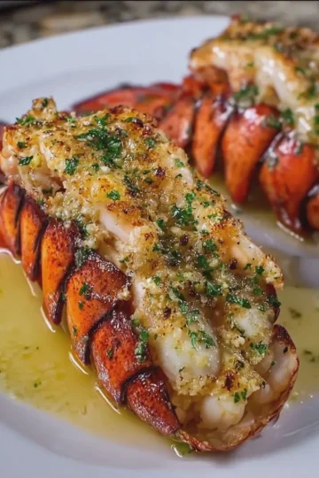 Baked Garlic Butter Seafood Lobster Tails