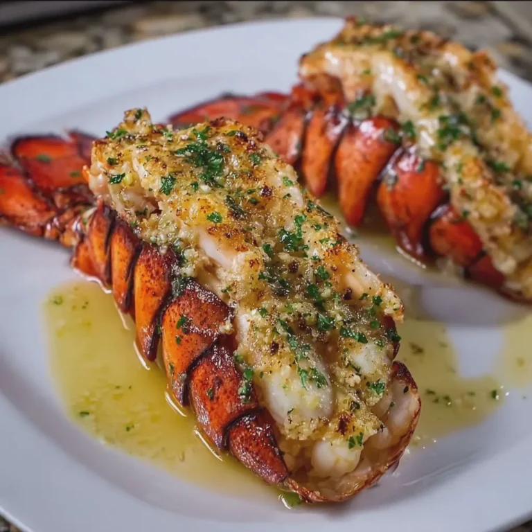 Baked Garlic Butter Seafood Lobster Tails