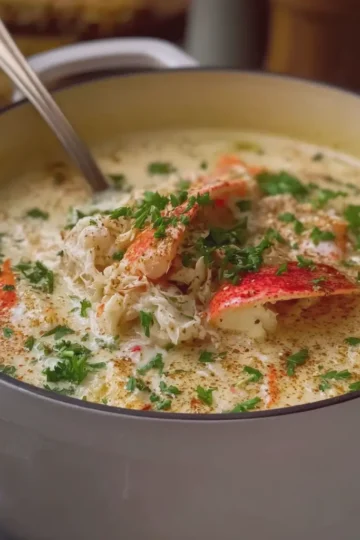 Creamy Crab Soup with Old Bay and Butter