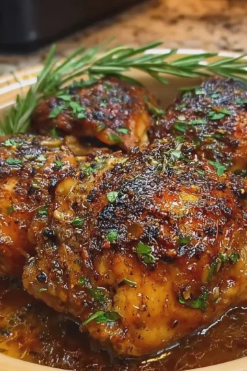 Slow Cooker Aunt’s Saturday Chicken Thighs