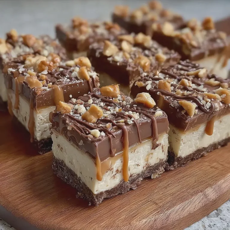 No-Bake Snickers Cheesecake Bars