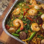 Surf and Turf Shrimp Noodle Stir-Fry