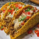 Cheesy Beef Rotel Tacos with Creamy Queso Sauce
