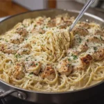 Creamy Parmesan Spaghetti with Garlic Butter Chicken