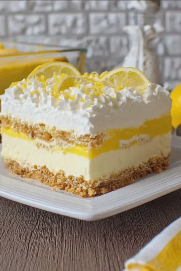 Lemon Delight Creamy Four-Layer Dessert