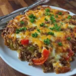 Cheesy Beef and Pepper Casserole
