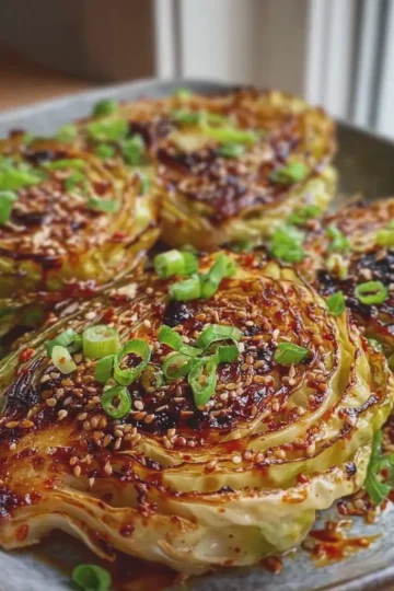 Chili Crisp Cabbage Steaks with Golden, Caramelized Edges