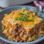 Cheesy Cabbage Beef Casserole
