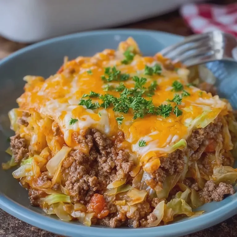 Cheesy Cabbage Beef Casserole
