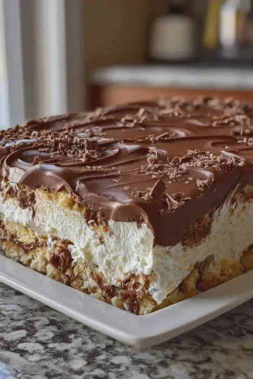 No Bake Chocolate Eclair Cake