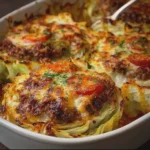 Cheesy Baked Cabbage and Beef Rounds