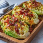 Cabbage Boats with Cheese and Turkey Bacon