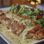Oven Baked Caesar Chicken with Creamy Dijon Parmesan Sauce