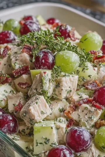 Creamy Chicken Apple and Grape Salad