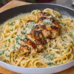 Garlic Butter Chicken with Creamy Linguine