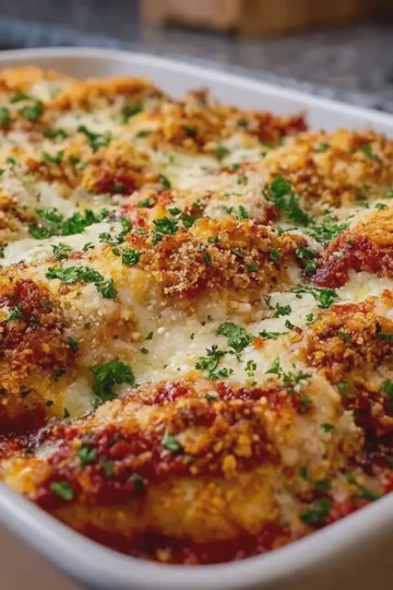 Crispy Chicken Parmesan Casserole