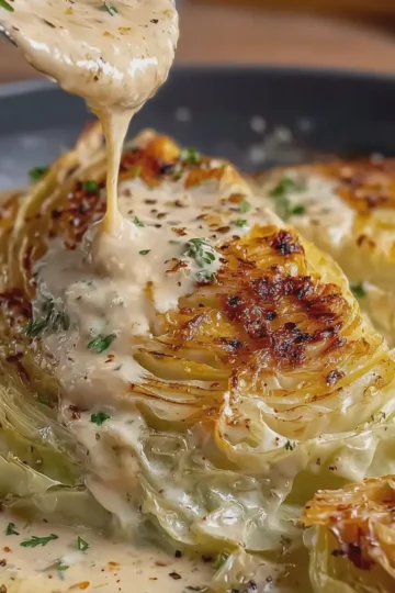 Creamy Oven-Baked Cabbage with Parmesan Cream Sauce