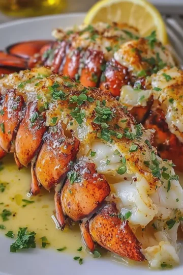 Broiled Lobster Tails with Garlic Butter Sauce