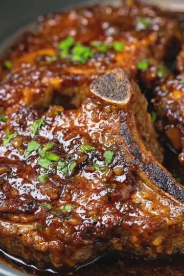 Slow Cooker 4 Ingredient Brown Sugar Beef Chops