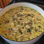 Creamy Herb Chicken and Spaghetti Noodle Soup