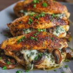 Garlic Butter Mushroom Stuffed Chicken Breasts