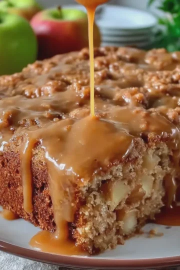 Fresh Apple Cake with Caramel Glaze