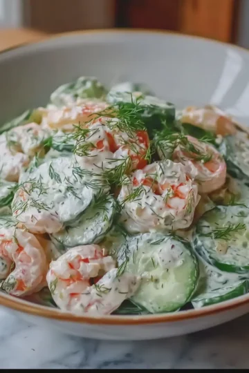 Creamy Cucumber and Shrimp Salad with Fresh Dill